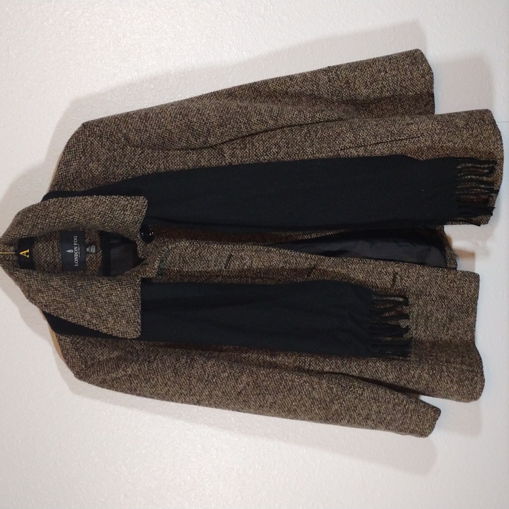 London Fog Gray and Black Peacoat